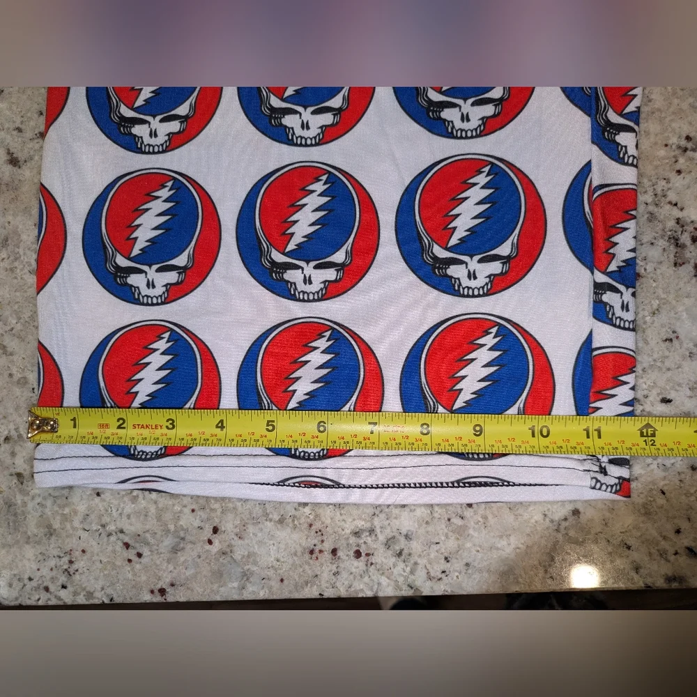 NWOT Grateful Dead Stealie Lounge Pants Red Blue Skull Print Drawstring 2XL